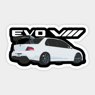 wicked white evo 8 Sticker